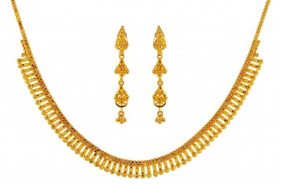 22Kt Gold Necklace Earring Set ( Light Sets )