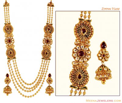 22K Gold Layered Necklace Set ( Bridal Necklace Sets )