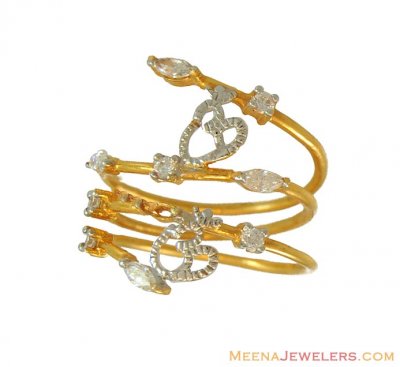 22k Gold Spiral Ring ( Om Sign ) ( Ladies Signity Rings )