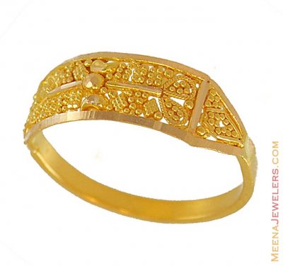 Gold Filigree Ring  ( Ladies Gold Ring )