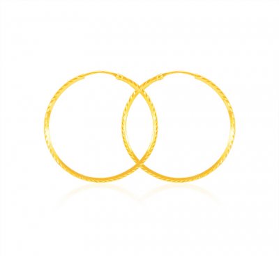 22k Yellow Gold Hoop Earrings ( Hoop Earrings )