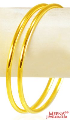 22Kt Plain Gold Bangles (2 Pc) ( Gold Bangles )