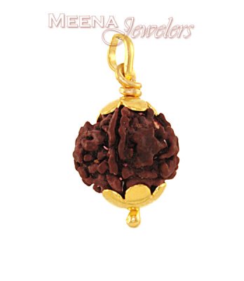 Gold Pendant with Rudraksha ( Om Pendants )