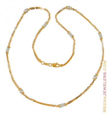 22K Gold TwoTone Chain ( 22Kt Gold Fancy Chains )