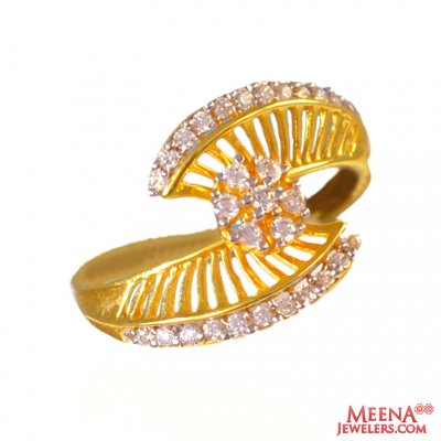 22Kt Gold and CZ Designer Ring ( Ladies Signity Rings )