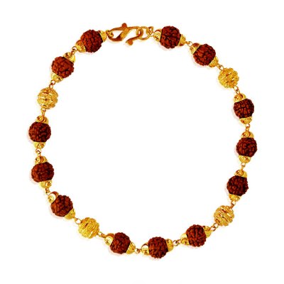 22Kt Gold Rudraksh Bracelet ( Men`s Bracelets )