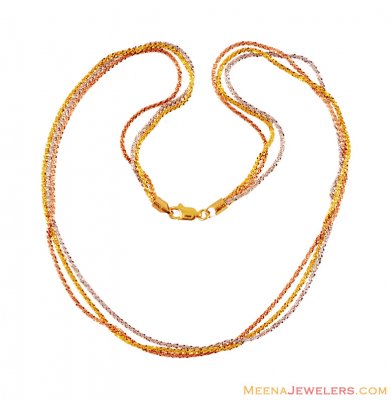 22K Gold Multi Tone Chain ( 22Kt Gold Fancy Chains )