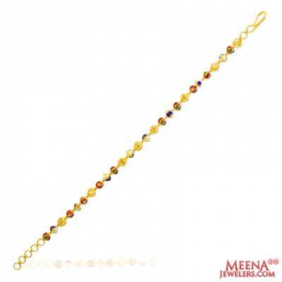 22Kt Gold Fancy Meenakari Bracelet ( Ladies Bracelets )