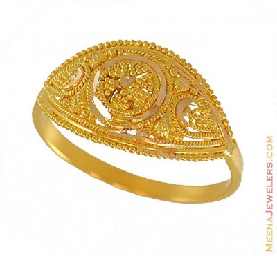 22Kt Gold Filigree Ring ( Ladies Gold Ring )
