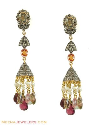 Antique Polki Earrings ( Diamond Victorian Jewelry )