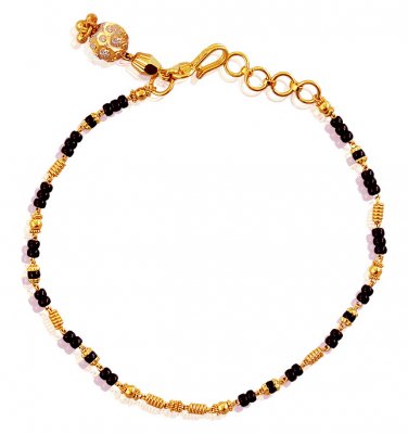 Black Beads 22K Gold Bracelet  ( Ladies Bracelets )