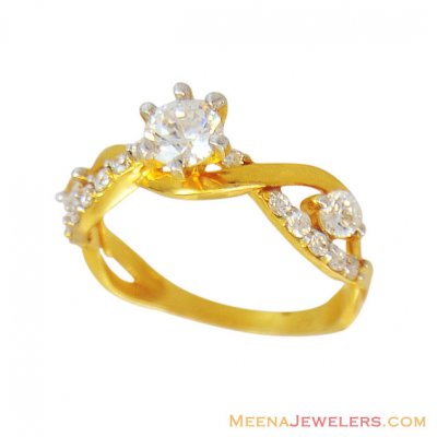 22k Gold Stone Ring ( Ladies Signity Rings )