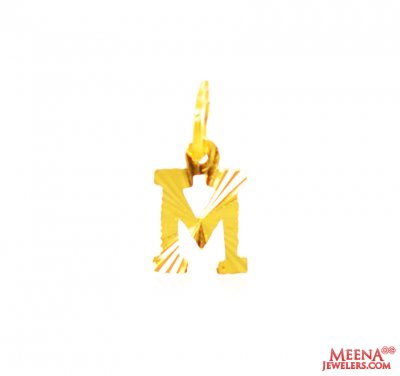 22Kt Gold Initial Pendant (M) ( Initial Pendants )