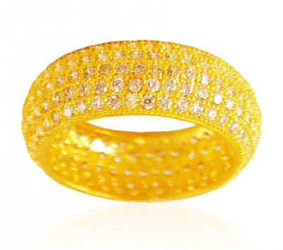 22Kt Gold CZ Band ( Ladies Signity Rings )