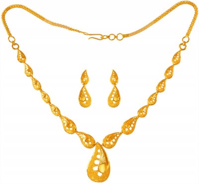 22K Yellow Gold Necklace Set ( Light Sets )