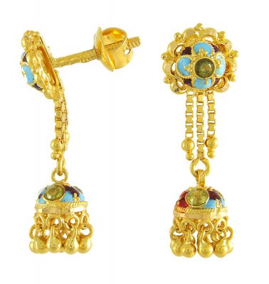 Gold MeenaMari Earrings ( 22Kt Gold Fancy Earrings )