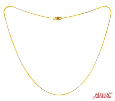 22Kt Gold Two Tone Chain (16 inch) ( 22Kt Gold Fancy Chains )