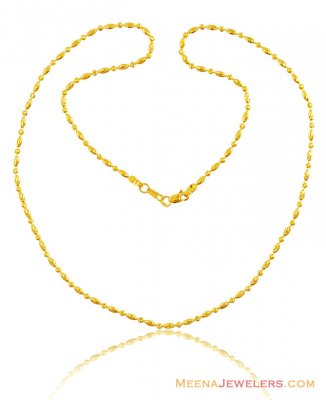 22k Gold Rice Balls Chain ( 22Kt Gold Fancy Chains )