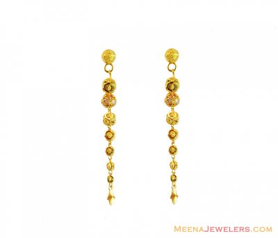 22K Gold Long Earrings ( 22Kt Gold Fancy Earrings )