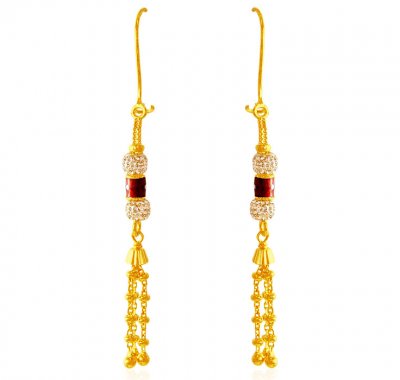22k Gold Meenakari Earrings ( Long Earrings )
