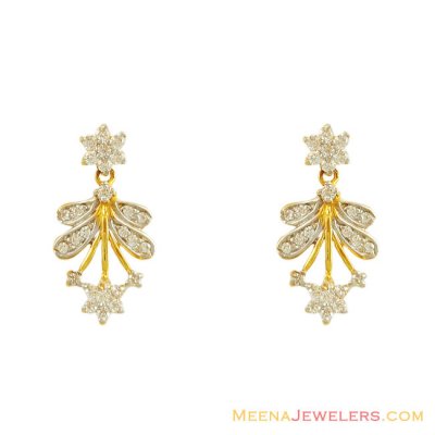 22k Fancy Signity Hanging Earrings - ErSi11638 - 22k designer gold ...