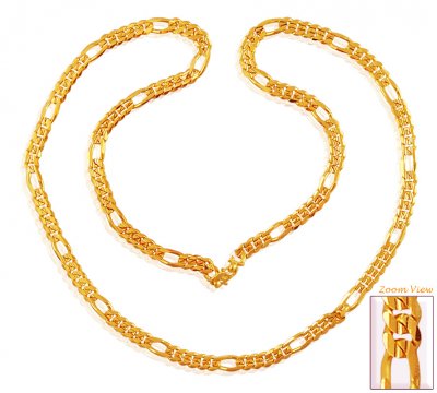 22k Gold Figaro Chain (23 In) ( Men`s Gold Chains )