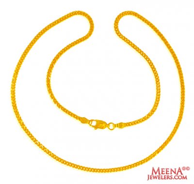 22 Kt Gold Chain 16 In ( Plain Gold Chains )