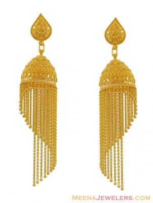 22k Gold fancy jumkhi earring ( 22Kt Gold Fancy Earrings )