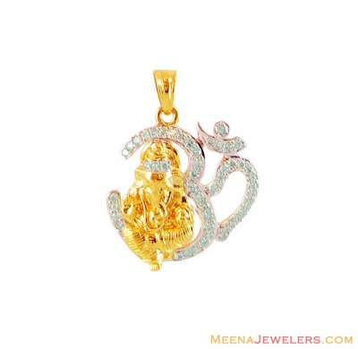 22K Gold OM and Ganapati Pendant ( Ganesh, Laxmi and other God Pendants )