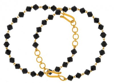 22k Baby Bracelet with Black Crystals ( Black Bead Bracelets )