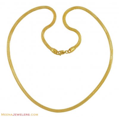 Yellow Gold Mens Chain (18 inches) ( Men`s Gold Chains )