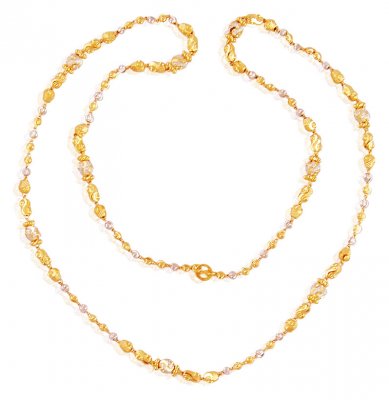 Two Tone Gold Chain(24 Inches) ( 22Kt Long Chains (Ladies) )