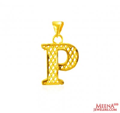 22Kt Gold Initial Pendant (P) ( Initial Pendants )