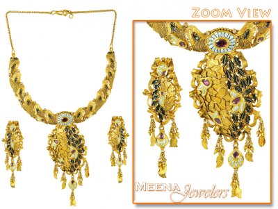 Gold Designer Antique Necklace ( Antique Necklace Sets )