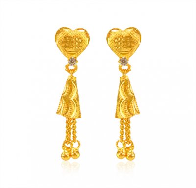 22Kt Long Gold Earring ( Long Earrings )