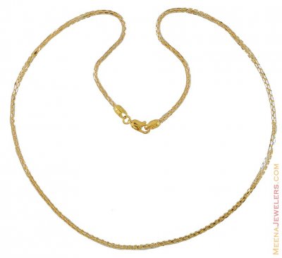 22k Two Tone Chain (18 Inch) ( 22Kt Gold Fancy Chains )