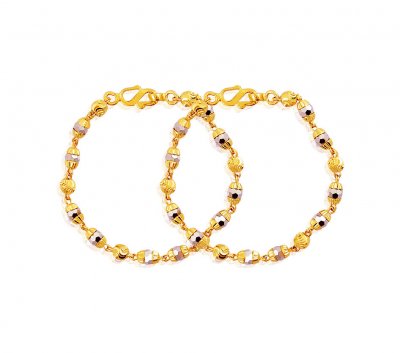 Gold Crystals Bracelets For Kids ( Black Bead Bracelets )