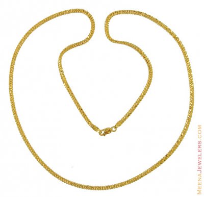 22Kt Foxtail Chain (22 inches) ( Men`s Gold Chains )