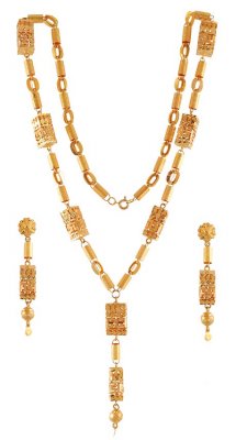 21Kt necklace set ( 22 Kt Gold Sets )