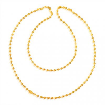 22kt Yellow Gold Beaded Balls chain ( 22Kt Long Chains (Ladies) )
