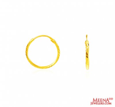 22Kt Gold Hoop Earrings (medium) ( Hoop Earrings )