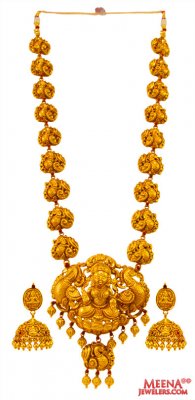 22K Gold Temple Necklace Set (without Earr) ( Antique Necklace Sets )
