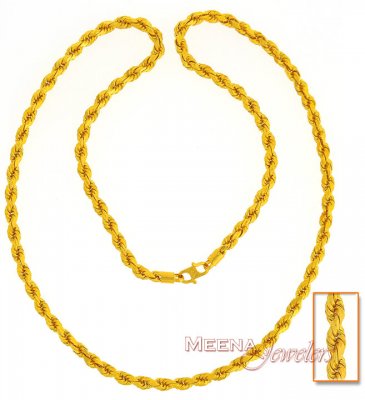 Gold Rope Chain (26 Inch) ( Men`s Gold Chains )