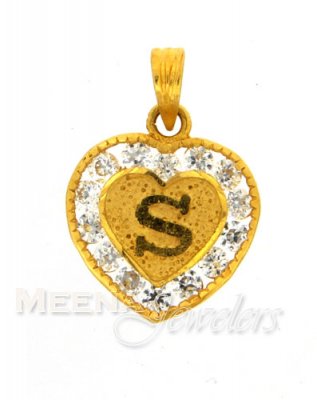 22Kt Gold Pendant with Initial(S) ( Initial Pendants )