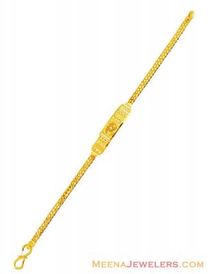 22K Gold Fancy ID Baby Bracelet ( 22Kt Baby Bracelets )