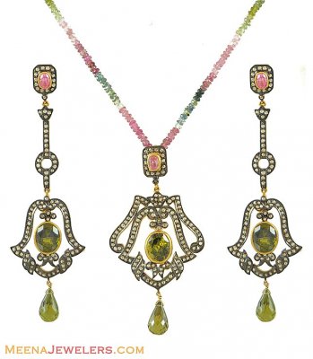 Designer Victorian Pendant Set ( Diamond Victorian Jewelry )