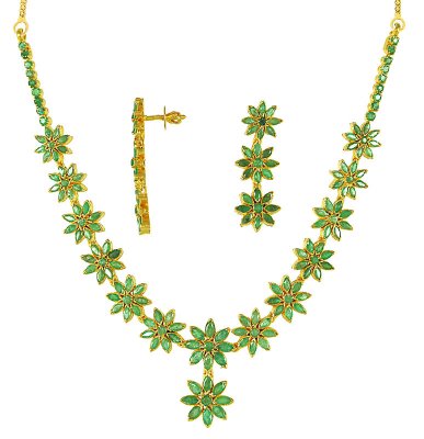 22k Emerald Necklace and Set ( Emerald Necklace Sets )