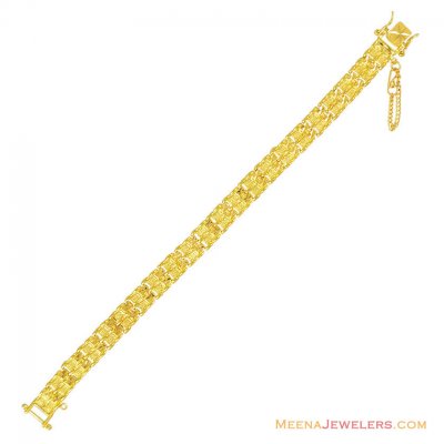 22K Gold Fancy Mens Bracelet ( Men`s Bracelets )