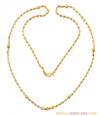 22K Balls Chain (24 Inches) - ChLo16435 - 22K Gold chain, handcrafted ...