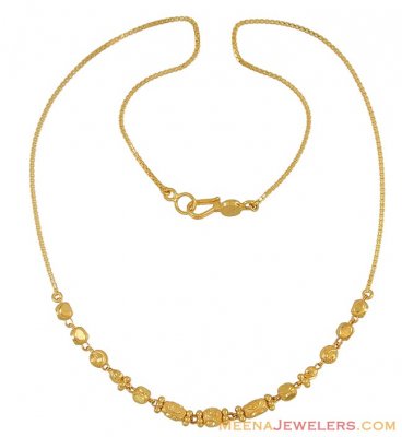 22Kt Gold Fancy Chain - ChFc9834 - 22Kt Gold Fancy Chain with gold ...